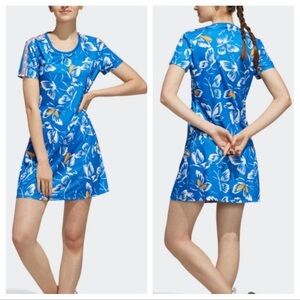Adidas x FARM Rio - Sporty Blue Short Sleeve A-Line Dress